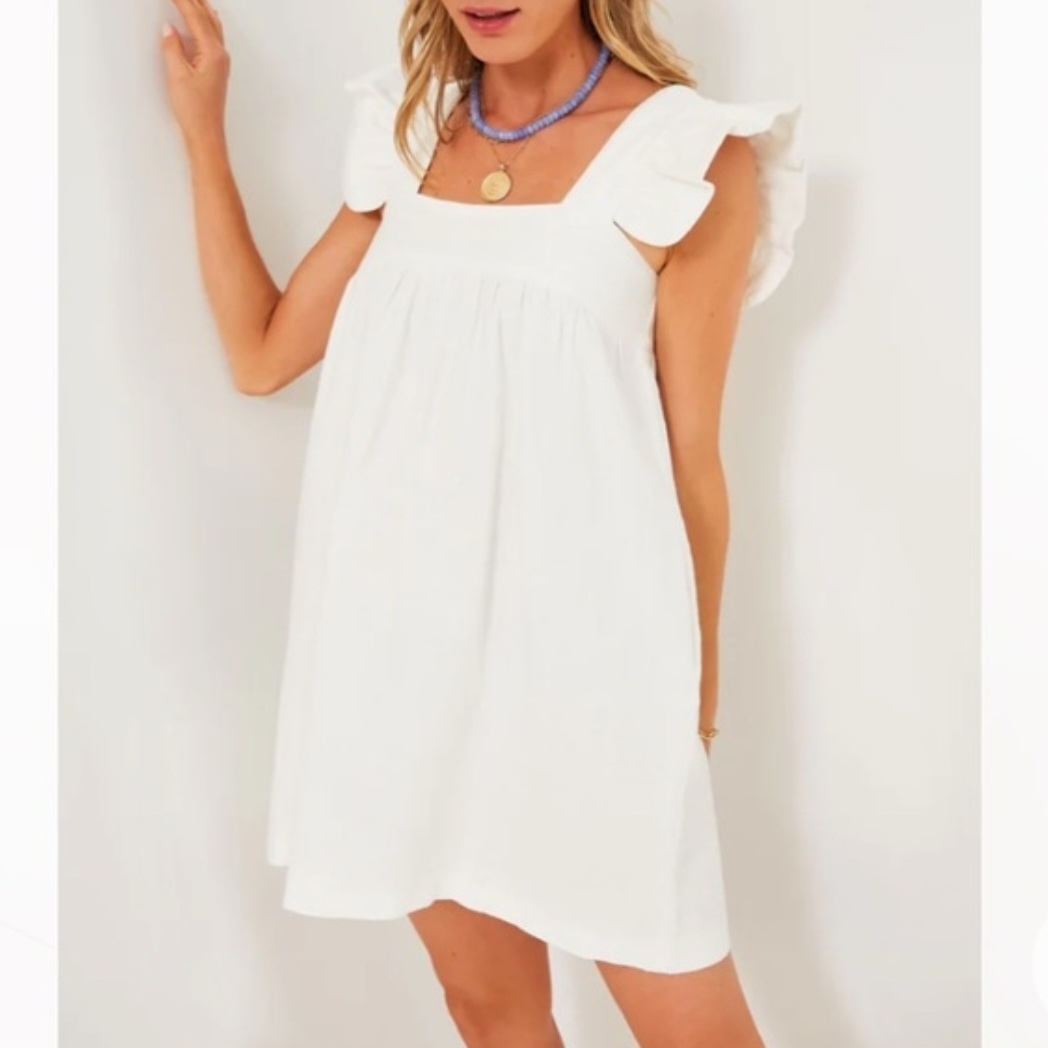 Tuckernuck Pomander Place White Flutter Sleeve Dress